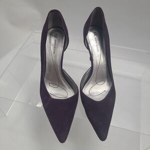 Anne Klein Christa Womens Dark Purple Suede Stiletto Pumps US Sz 8M